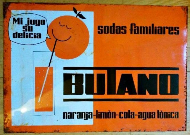 Cartel promocional de 'Butano, sodas familiares', el cual demuestra que no era sólo de naranja.